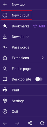 New Tor circuit on Tor Browser for Android